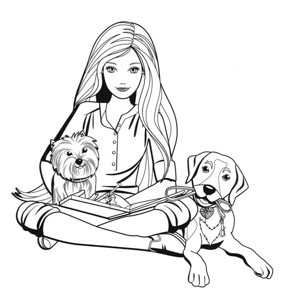 Барби и два щенка