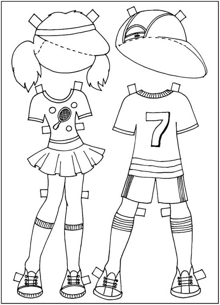 Спортивные костюмы для девочки и мальчика из бумаги