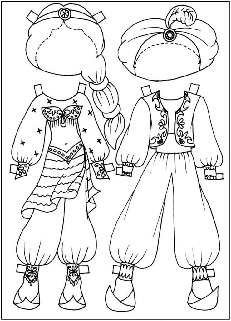 Восточный костюм для кукол из бумаги