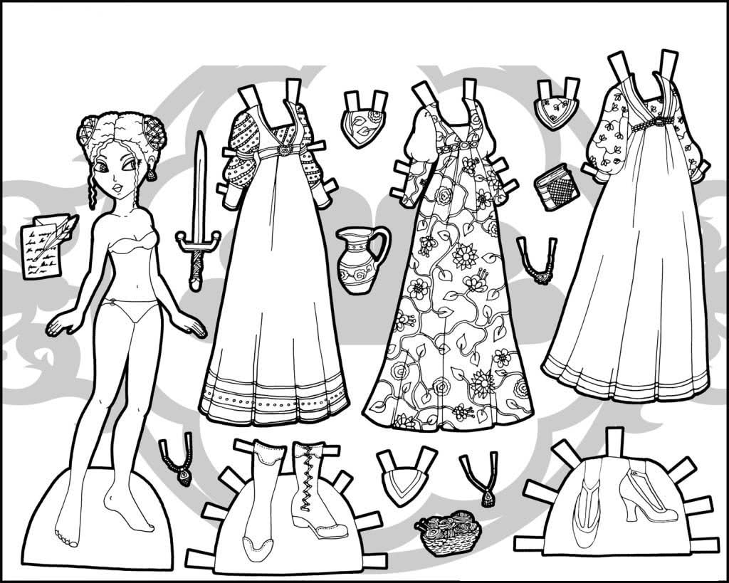 Набор национальной одежды для вырезания с куклой