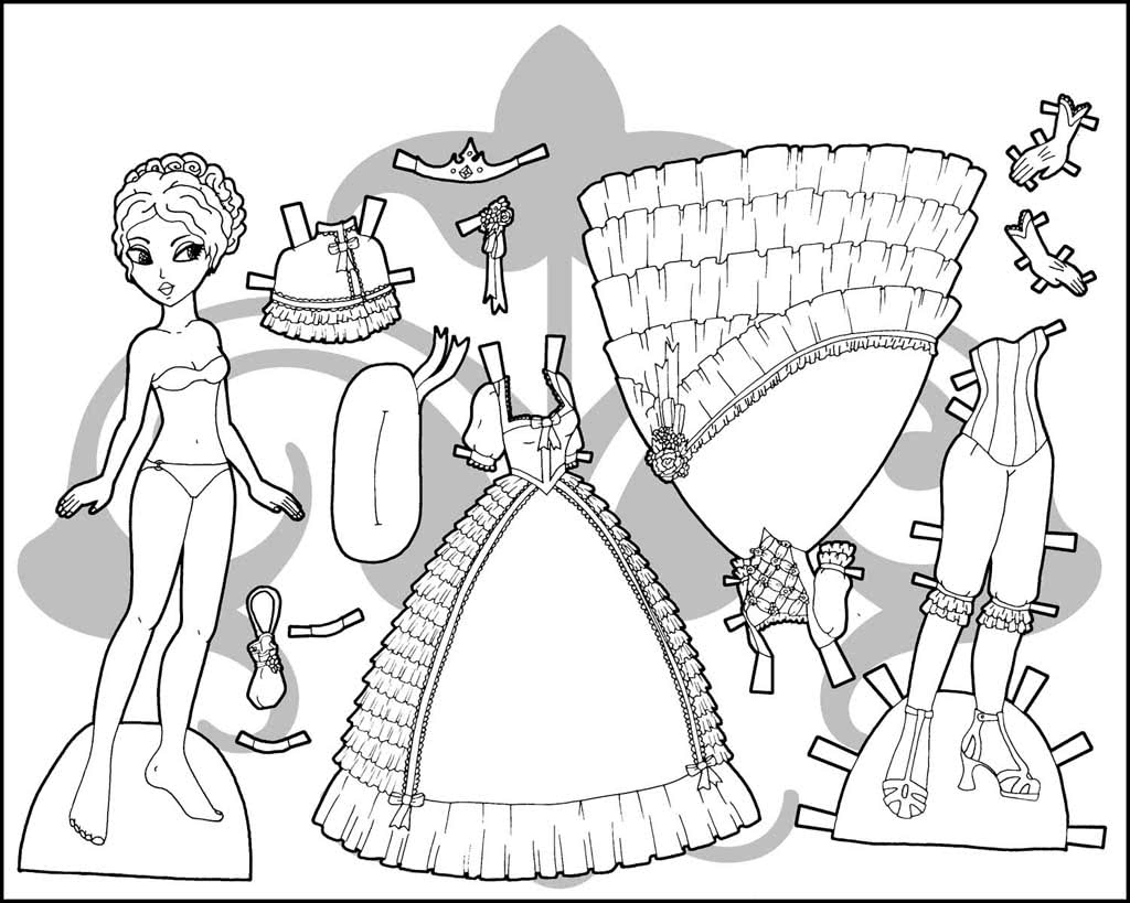 Кукла с бальными платьями набор для вырезания