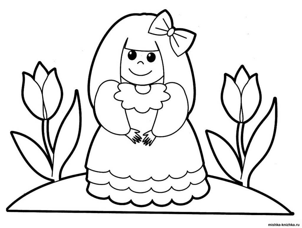 Кукла с тюльпанами