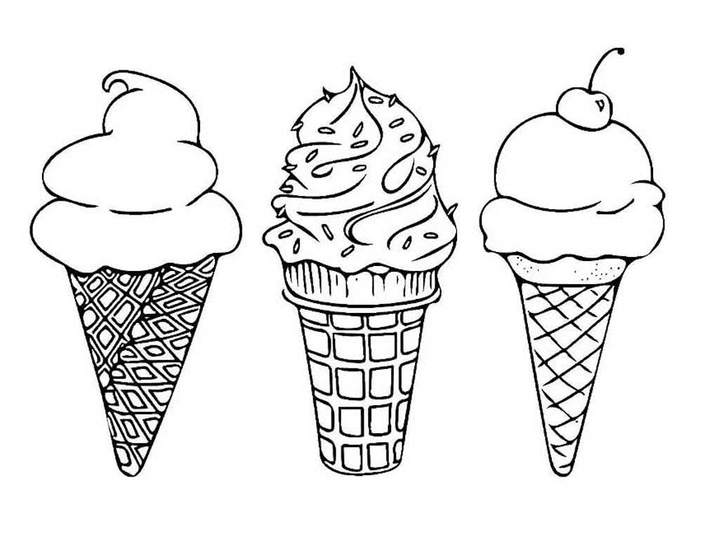 Три мороженых в вафельных стаканчиках