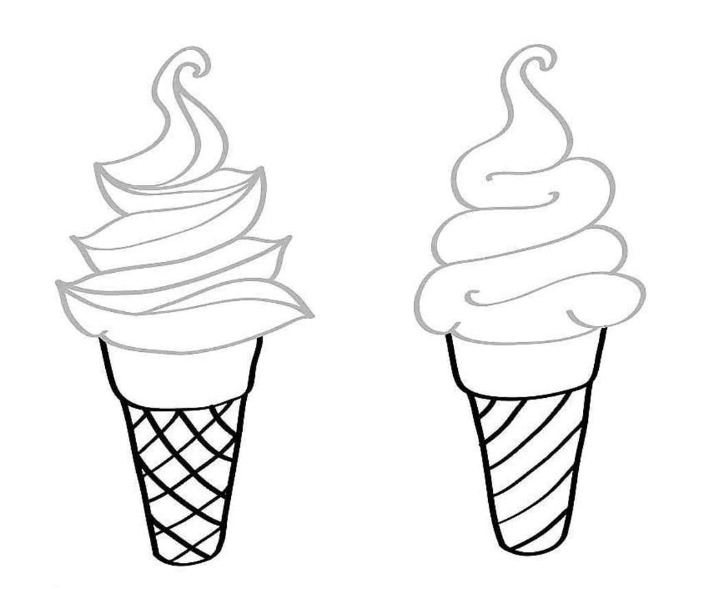 Два мороженых в вафельном стаканчике