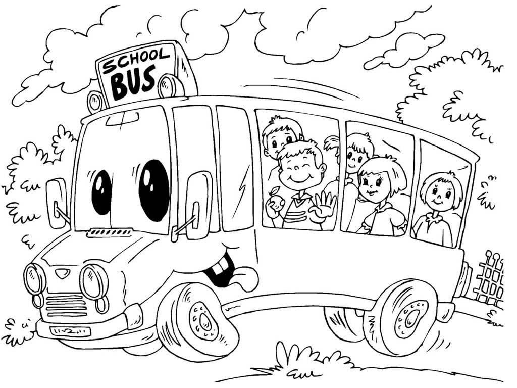 Школьный автобус с детьми