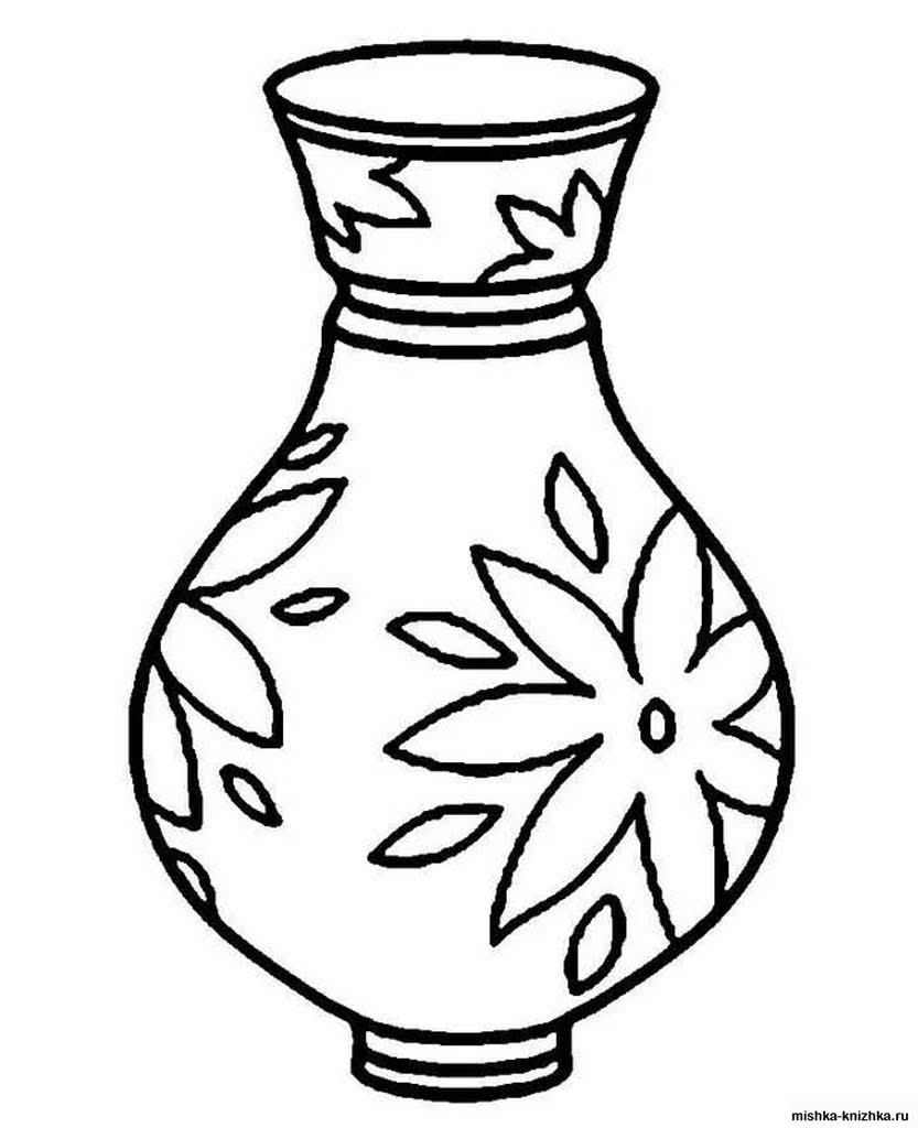 Декоративная ваза с узорами из цветов