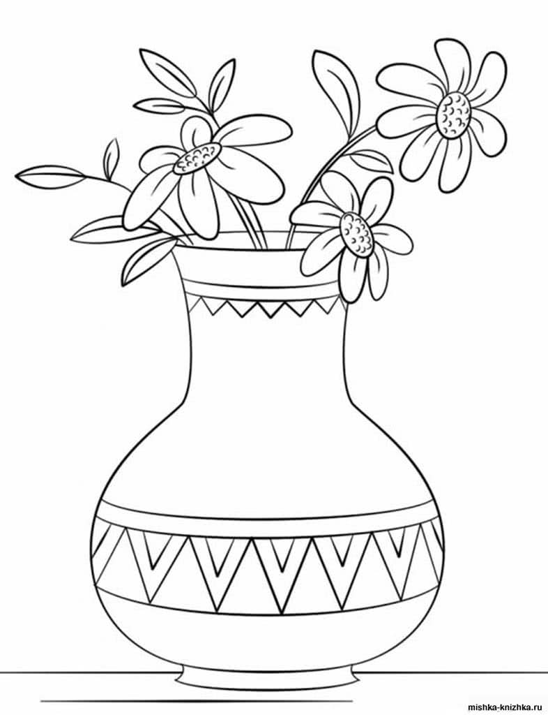 Украшенная ваза рисунок