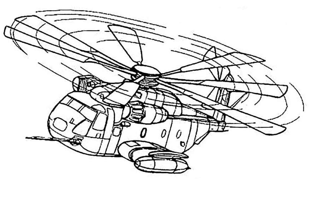 Военный вертолет в полете
