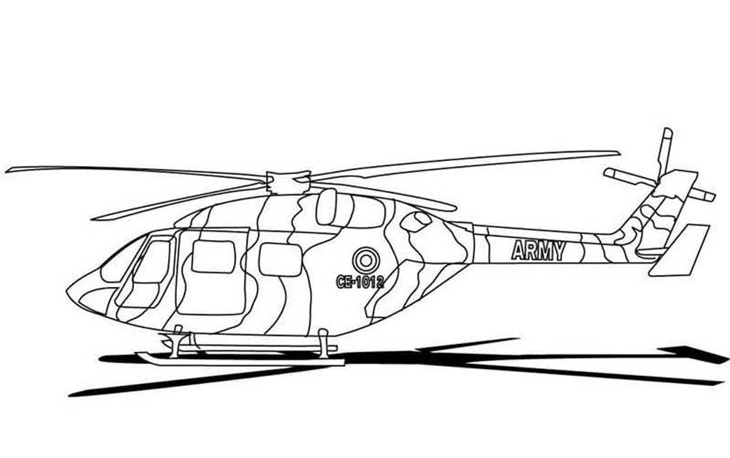 Вертолет с армейской расцветкой
