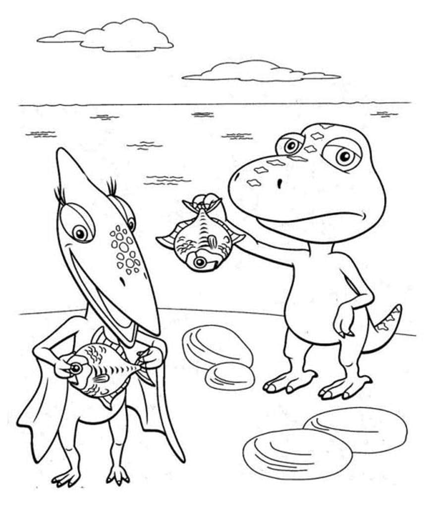 Динозавры поймали рыбу