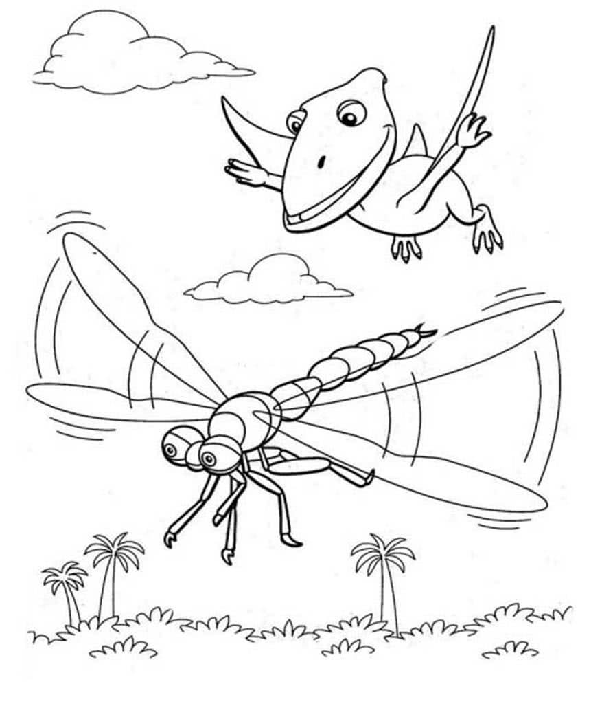 Раскраски динозавры насекомые