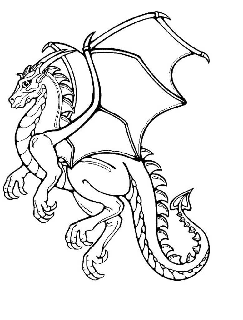 Средневековый дракон с крыльями