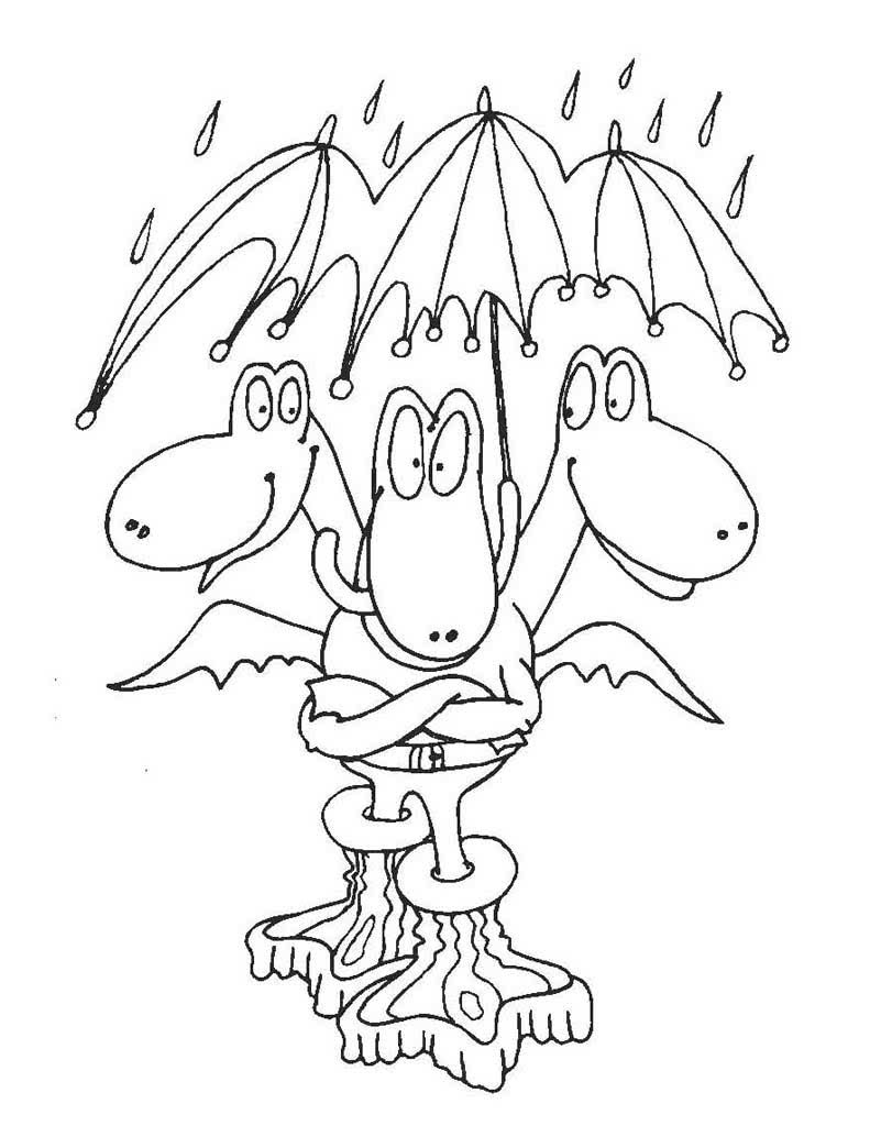 Трехголовый дракончик под зонтом