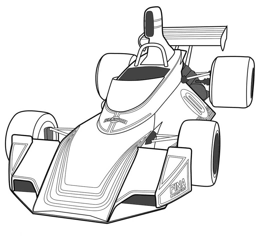 Раскраска гоночная машина формула 1
