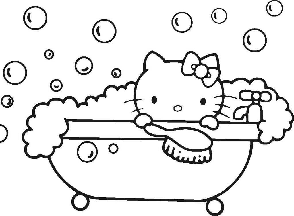 Хелло Китти принимает ванную