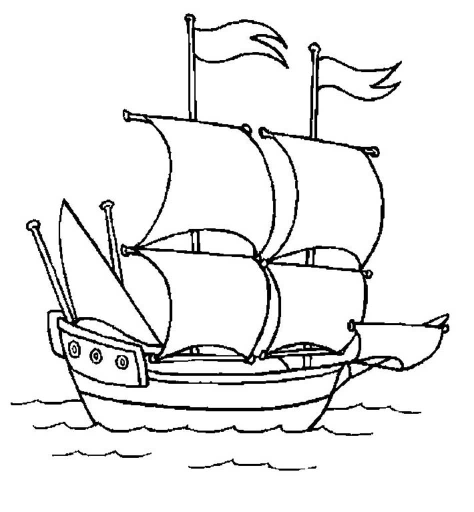 Корабль с флагами