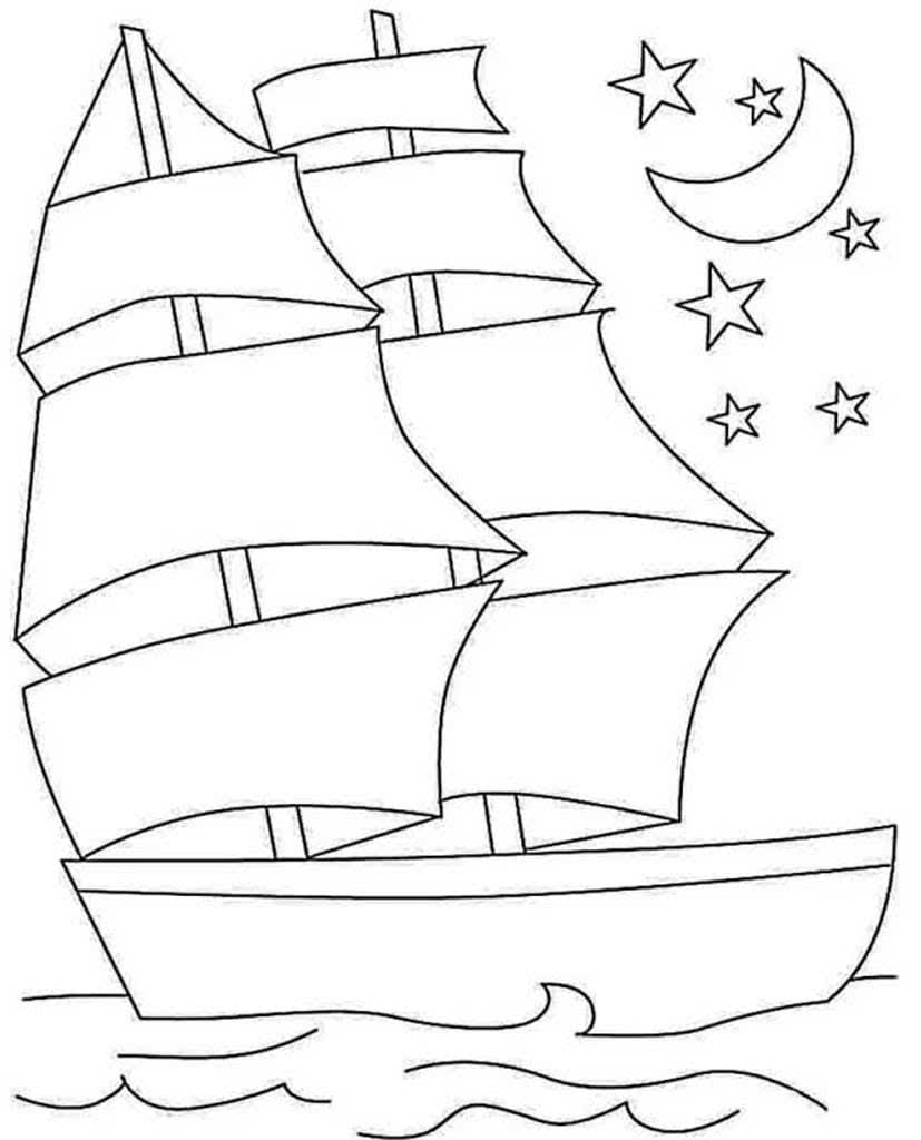 Раскраски кораблей, парусников, лодок и т.п. скачать