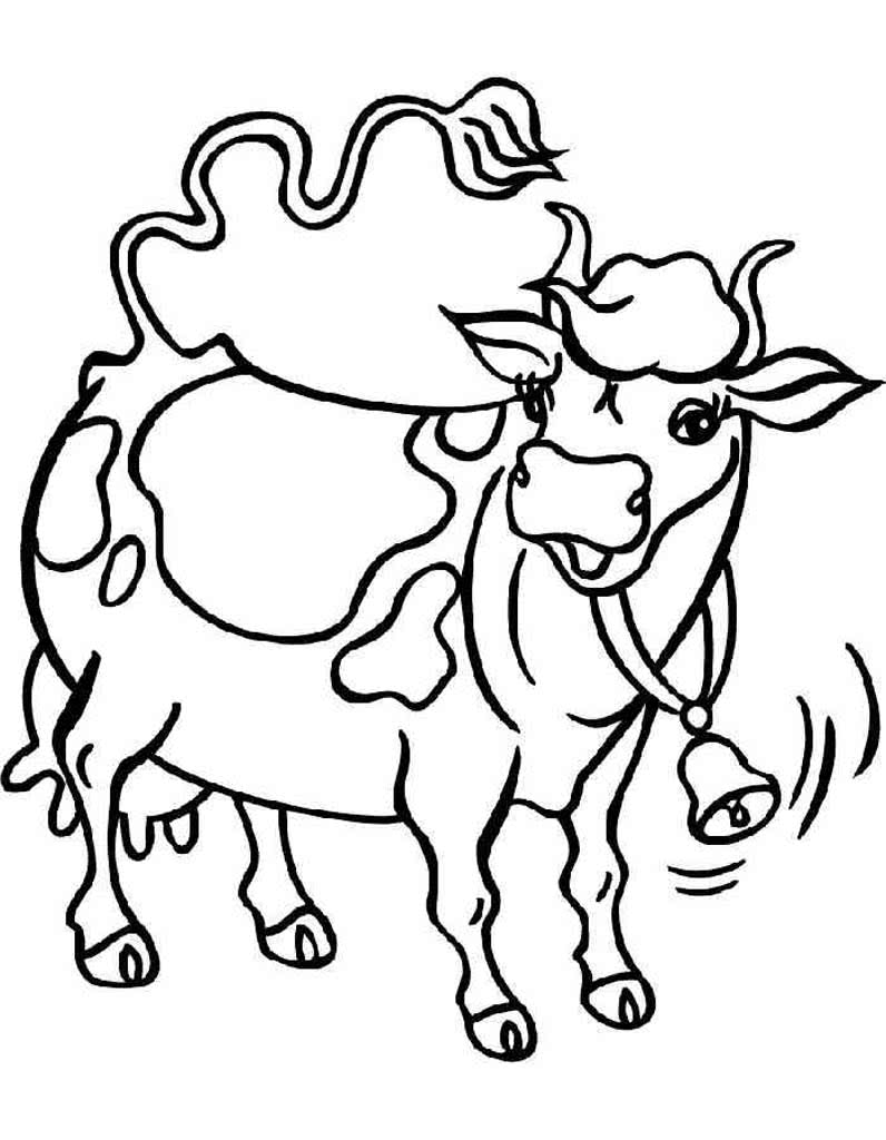 Пятнистая корова с колокольчиком