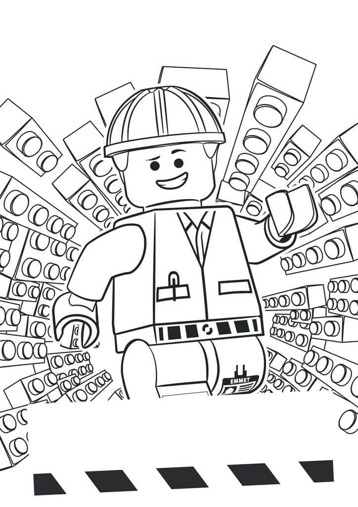 Лего строитель на фоне конструктора