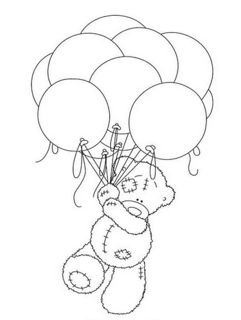 Мишка Тедди летит на воздушных шарах
