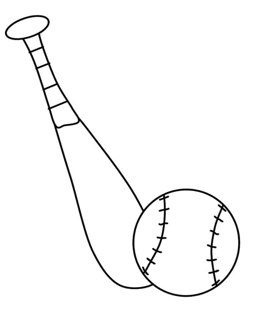 Бейсбольная бита и мяч