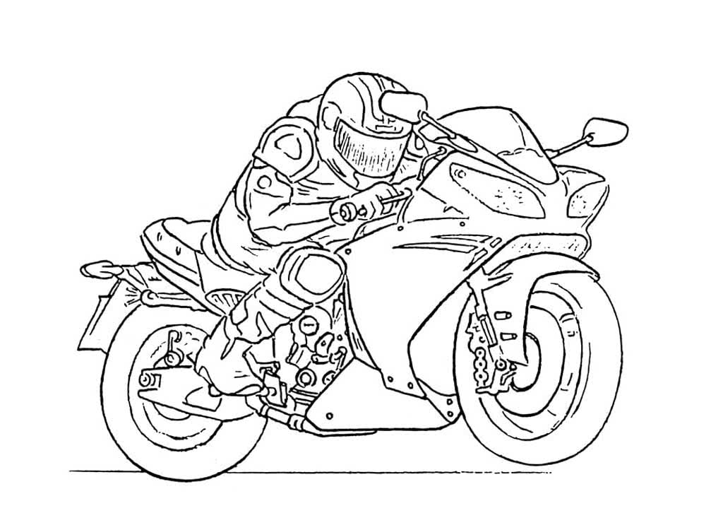 Гоночный мотоцикл с водителем