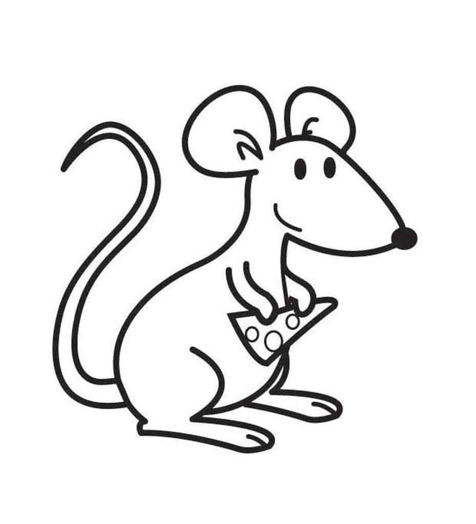 Мышь раскраска для малышей
