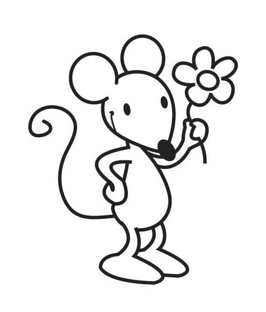 Мышонок с цветком
