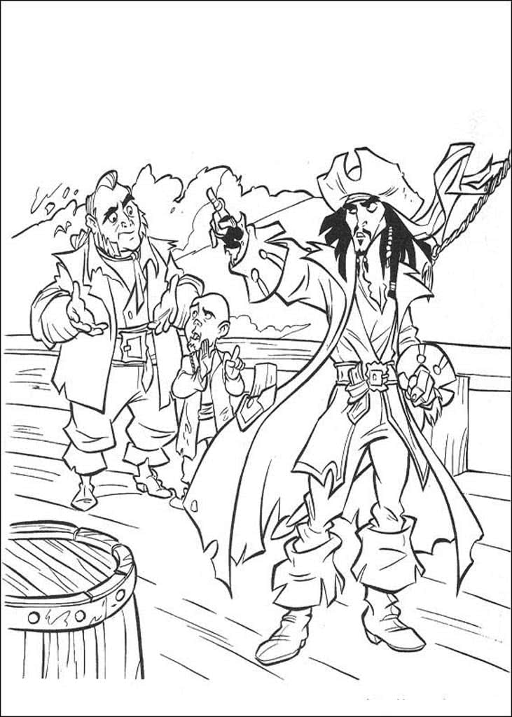 Джек Воробей отдает приказ пиратам