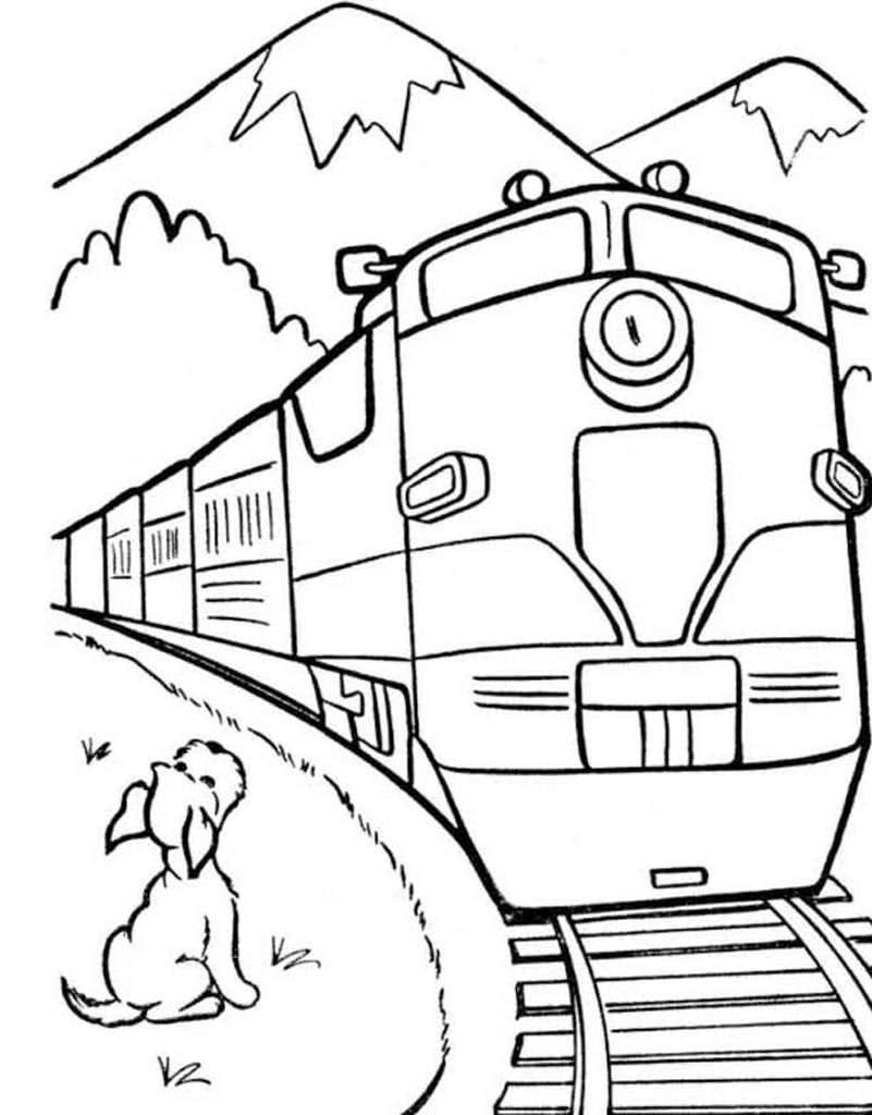 Поезд и щенок