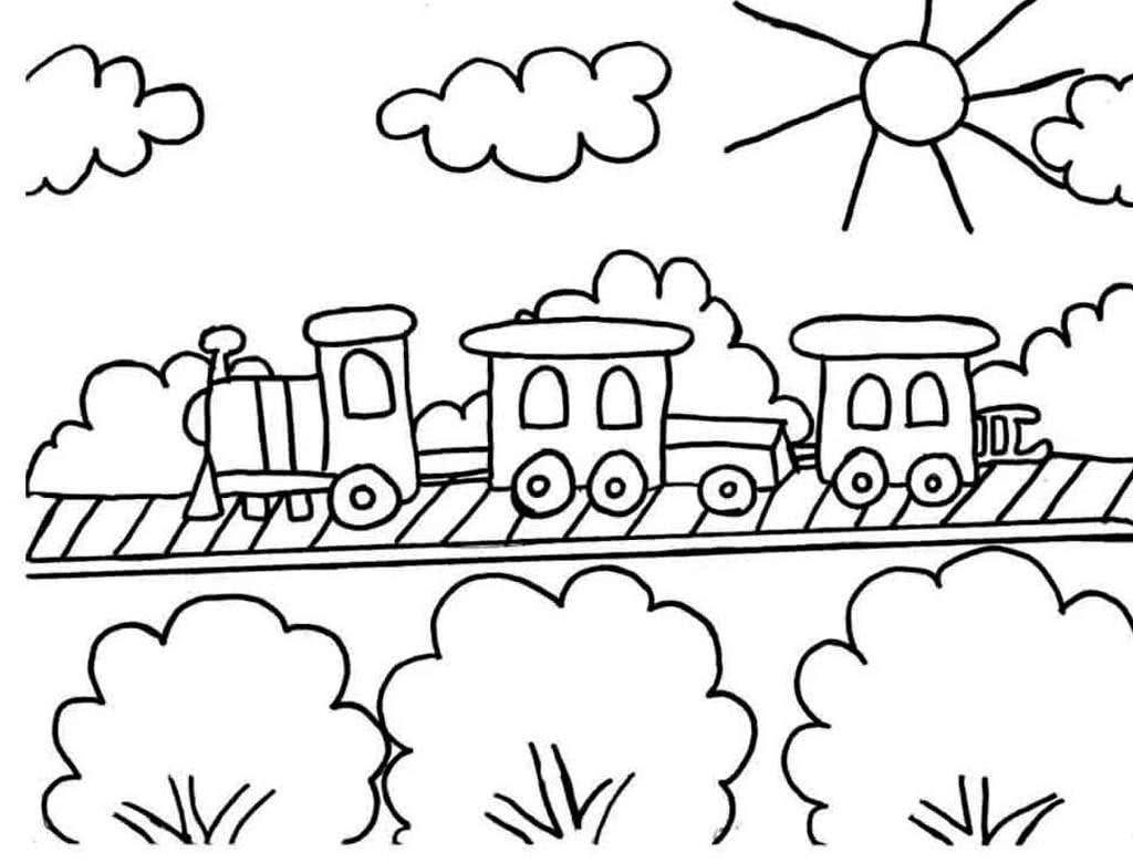 Раскраски поезда и паровозики для детей распечатать