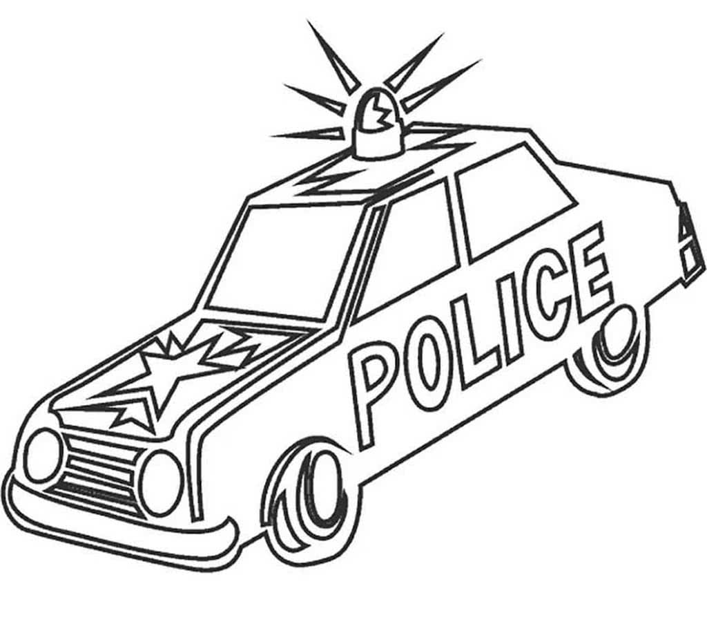 Полицейская машина с включенной мигалкой