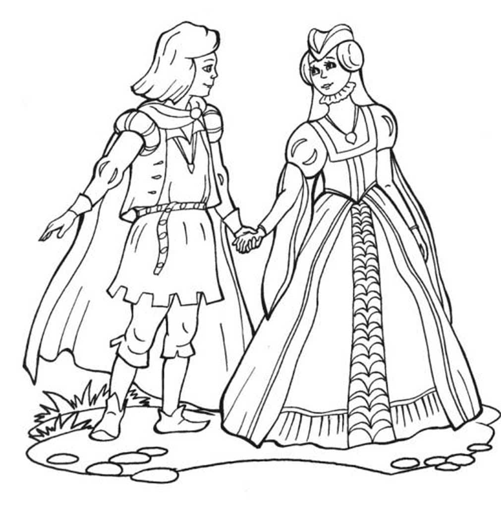 Принц и принцесса на прогулке