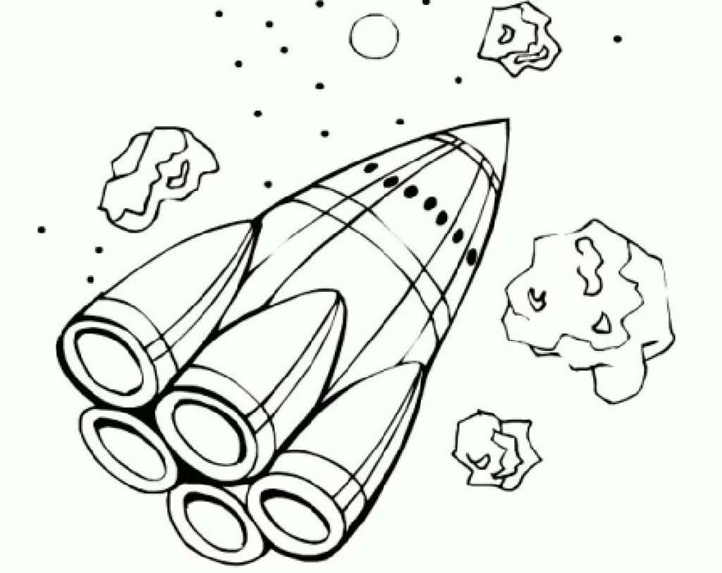 Космический корабль среди метеоритов