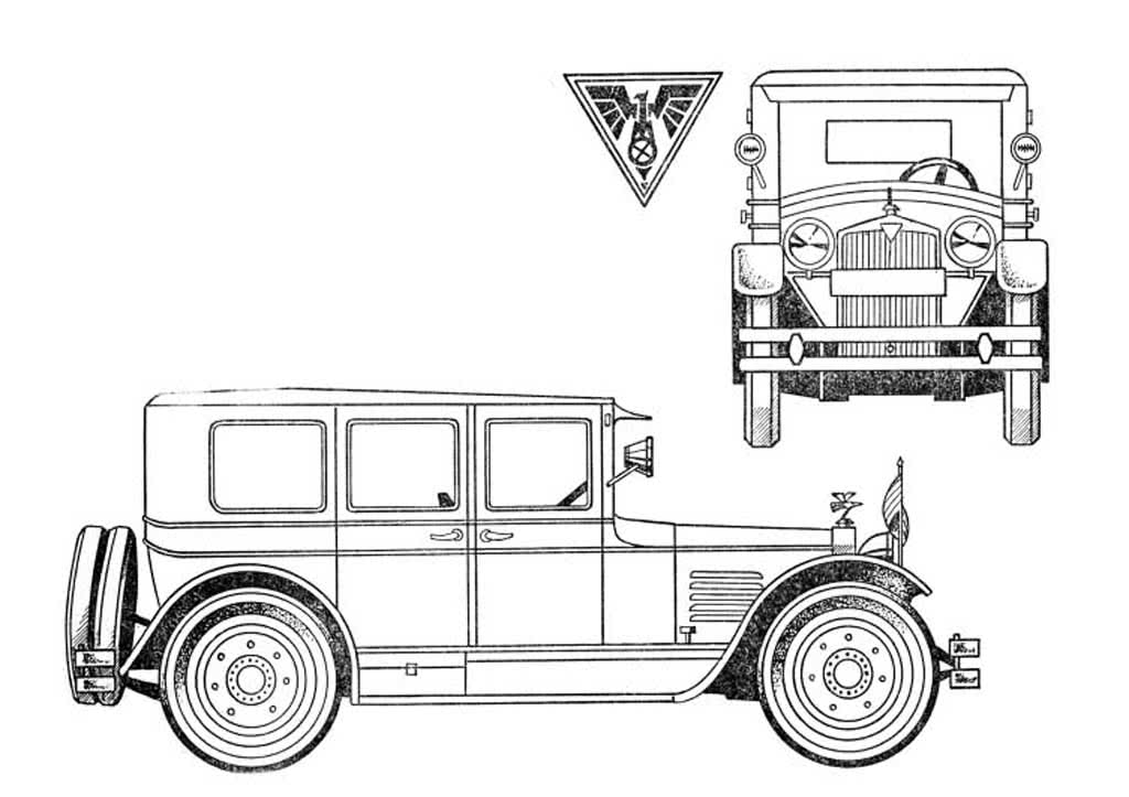Ретро автомобиль Ford model 1932 Blueprint