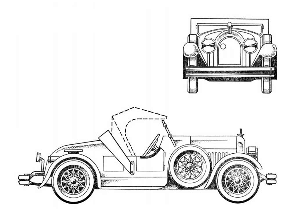 Автомобиль ретро bugatti type 35