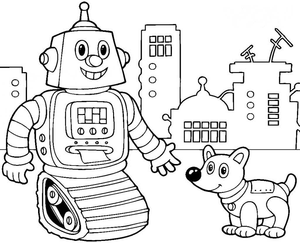 Робот с щенком роботом