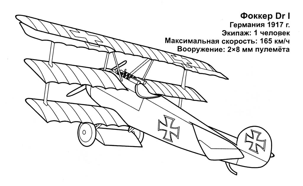 Германский военный самолет Фоккер Dr I