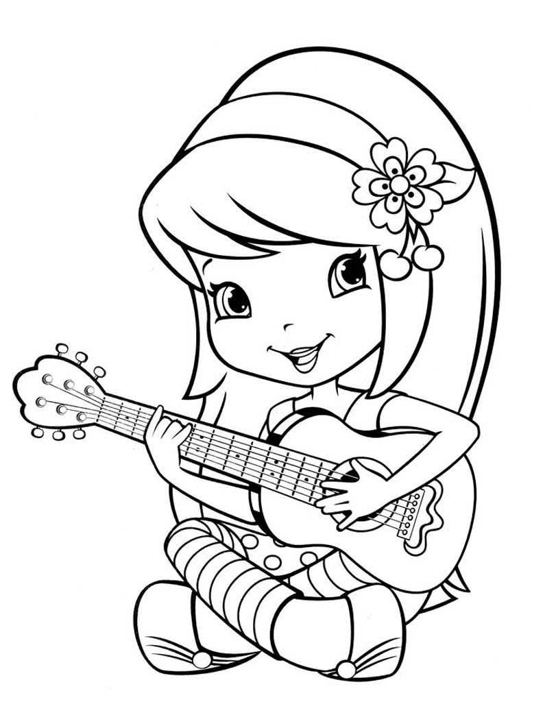 Вишенка играет на гитаре