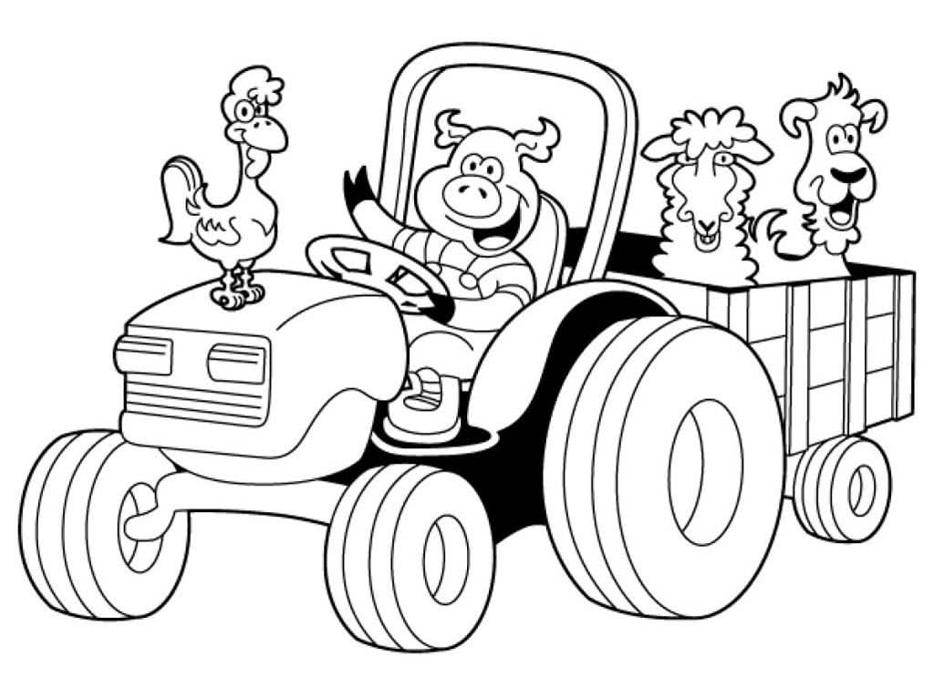 Картинки трактора для детей раскраски - 67 фото