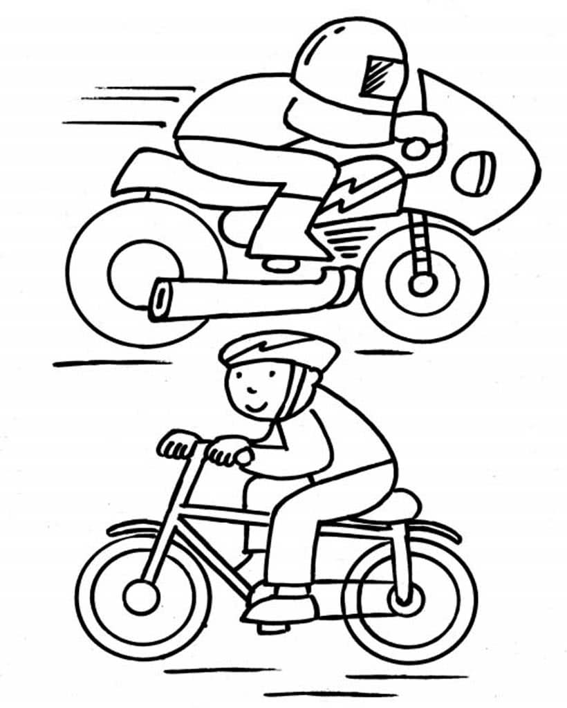 Мотоцикл и велосипед