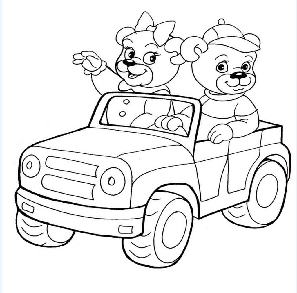 Медведи на машине
