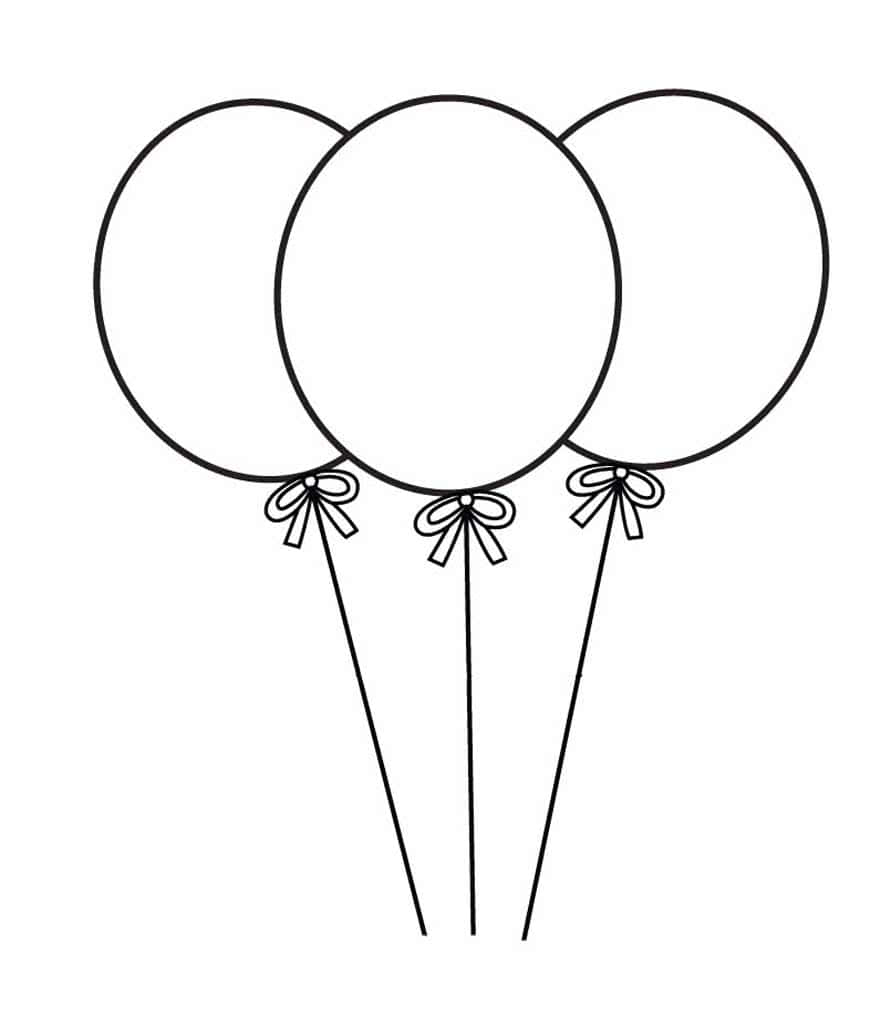 Три воздушных шарика с бантиками