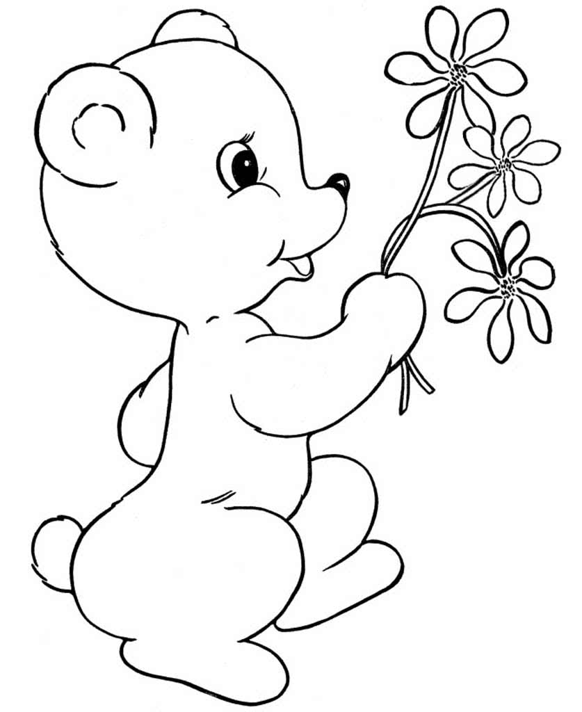 Медвежонок с цветочками