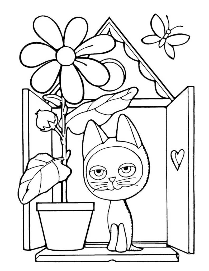 Котенок Гаф с цветком