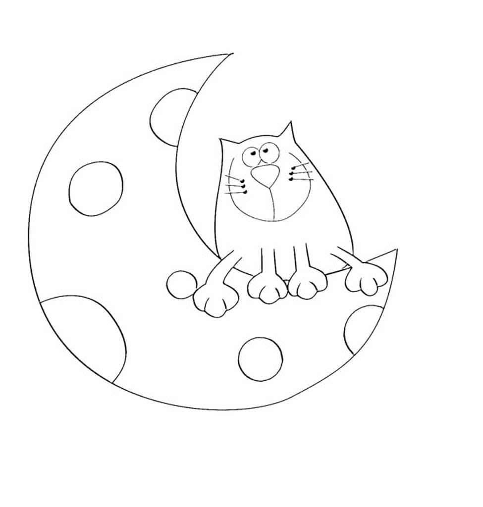 Кот сидит на луне