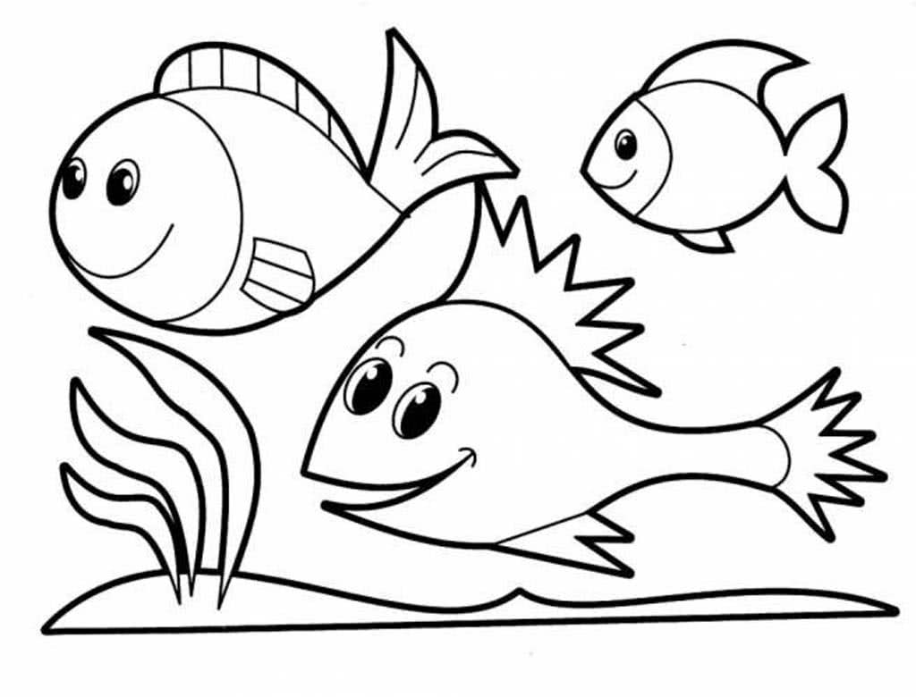 Три веселый рыбки на морском дне