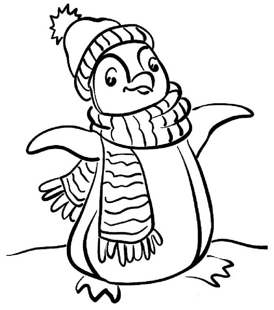 Пингвин в шапке и в шарфе