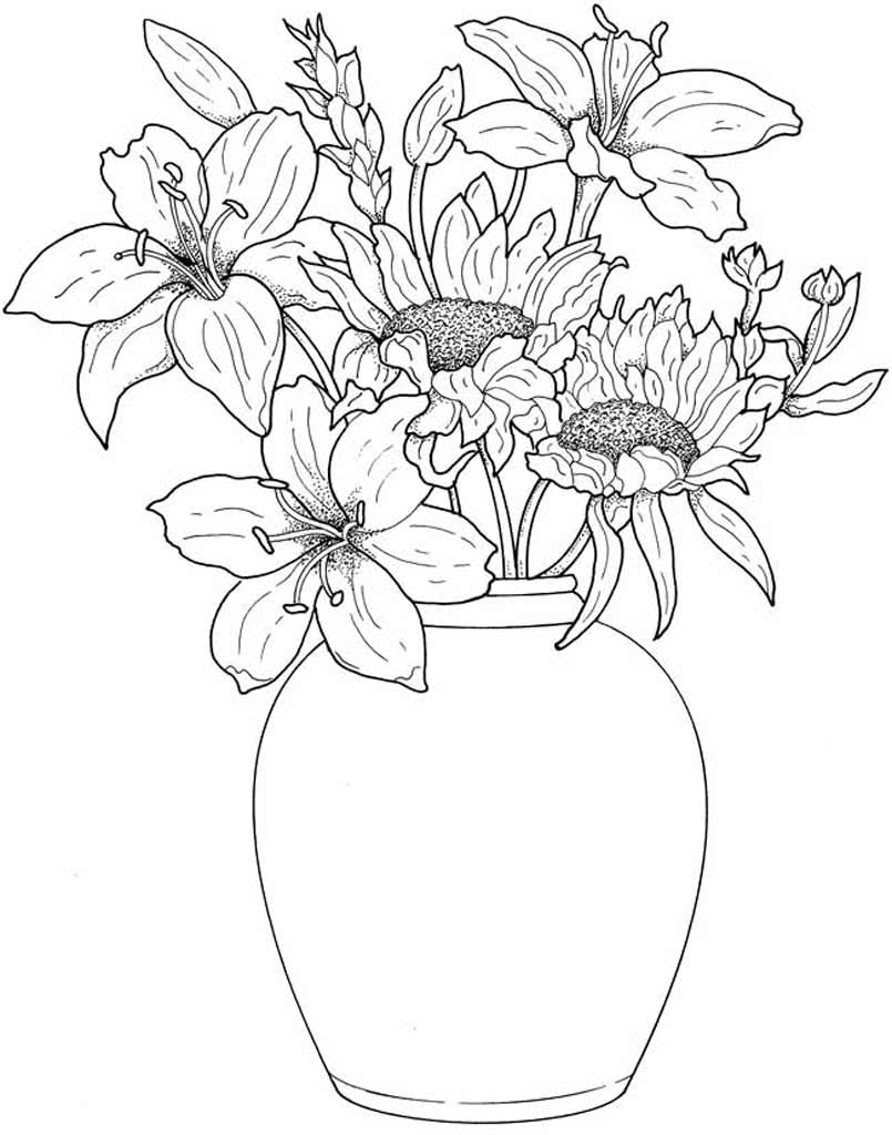 Простая ваза с цветами