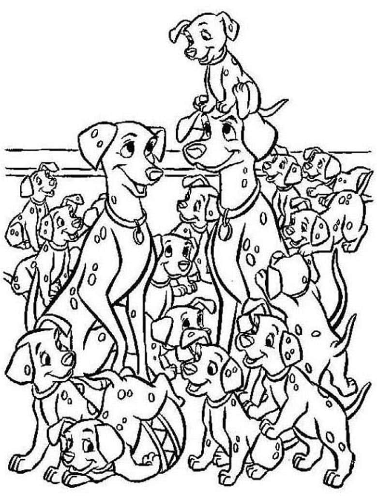 Раскраски 101 далматинец щенки